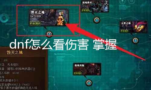 dnf怎么看伤害 把握DNF游戏中的伤害显示要领